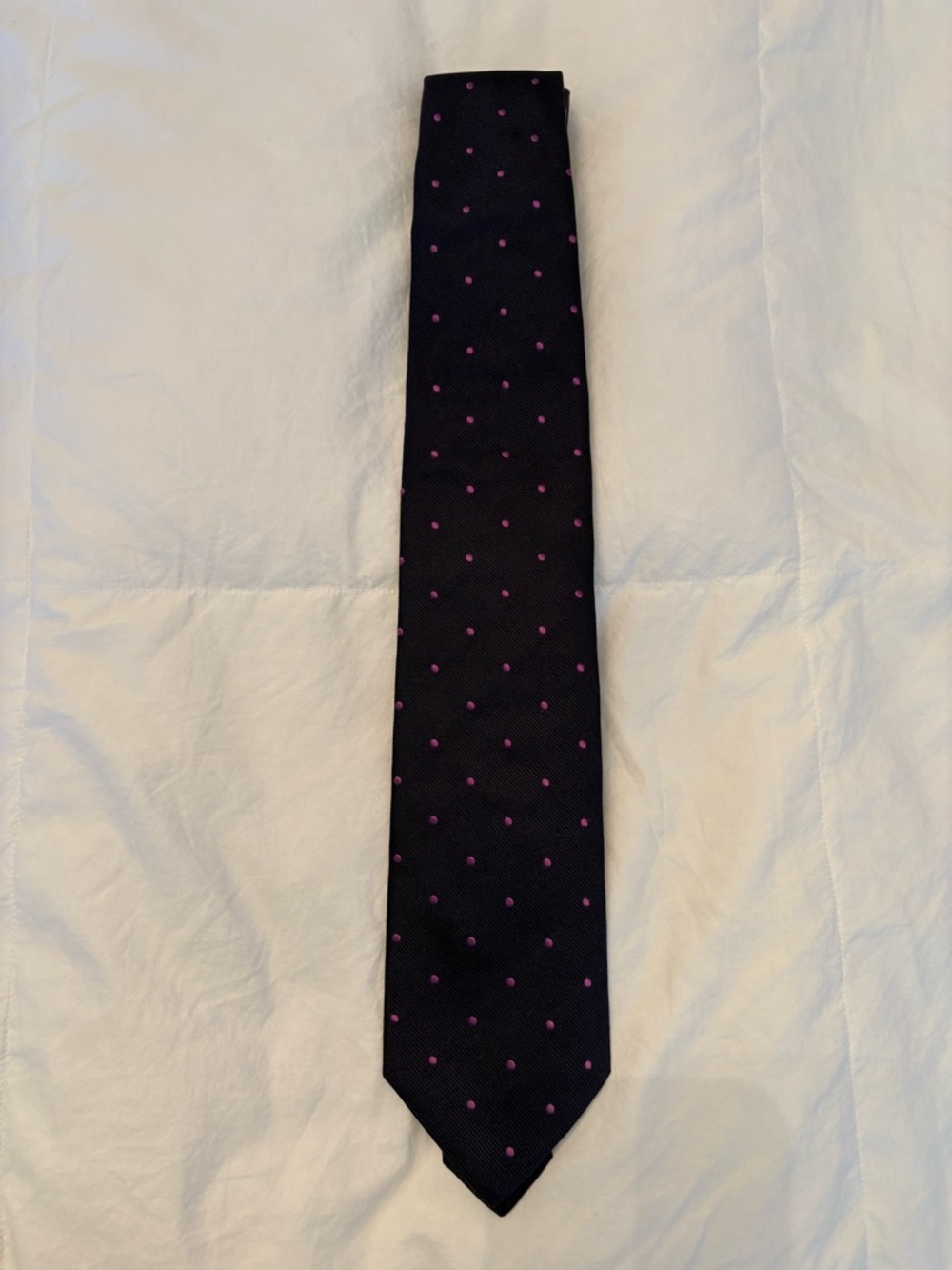 Brooks Brothers Tie - Navy with Purple Polka Dots